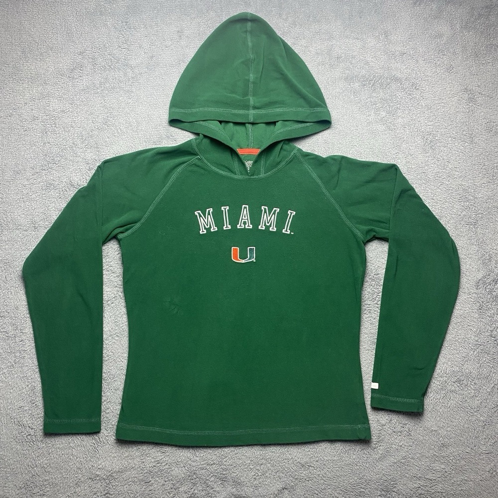 Columbia University Of Miami Hurricanes Pullover Hoodie Womens Small Green